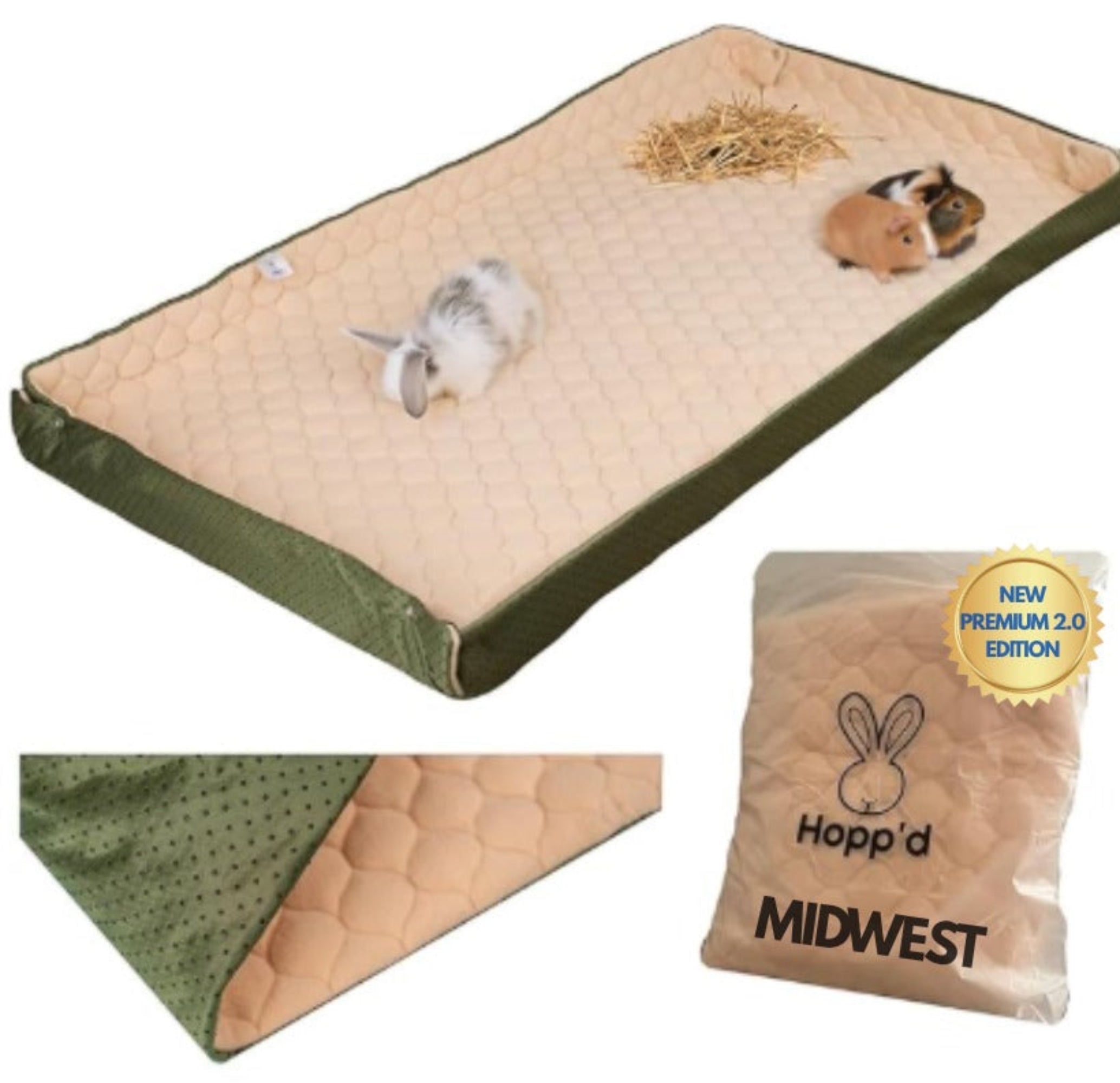 Hopp'd Hutchliner™ Best Fleece Bedding for Rabbit Guinea