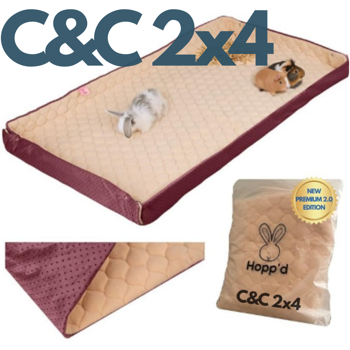 🎁 (C&C 2x4) Hopp'd HutchLiner™ 2.0 - New Premium Edition (C&C 2x4 56x27in, Cranberry) (50% off)