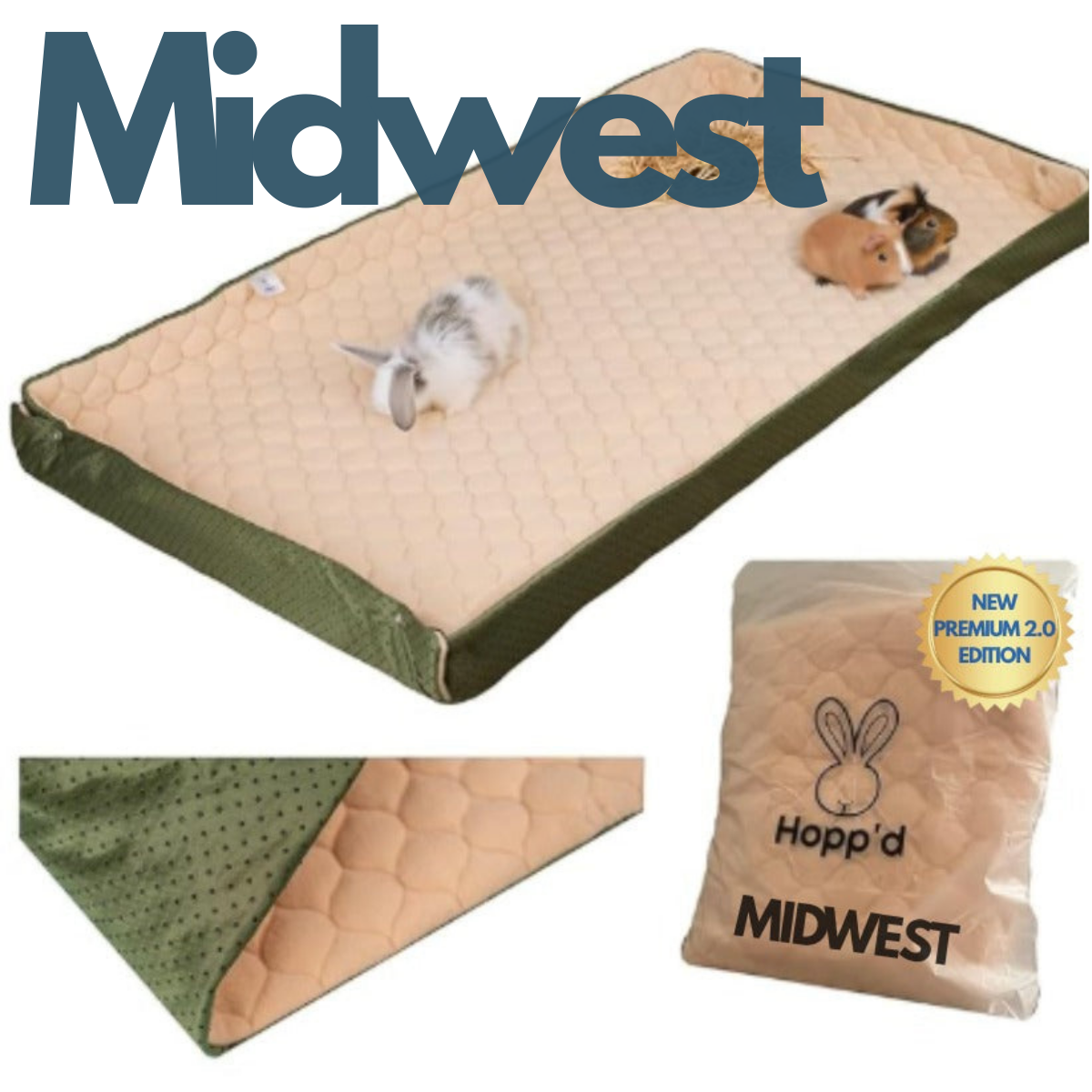 🎁 (Midwest) Hopp'd HutchLiner™ 2.0 - New Premium Edition (Midwest 47x24in,Sand/Sage) (50% off)