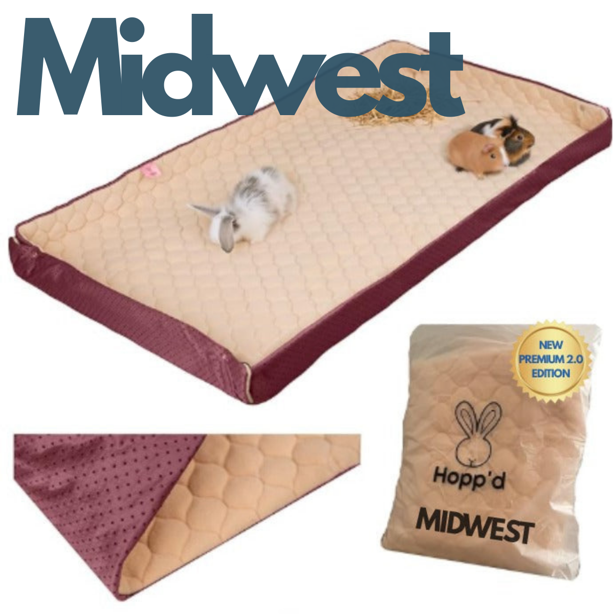 🎁 (Midwest) Hopp'd HutchLiner™ 2.0 - New Premium Edition (Midwest 47x24in,Cranberry) (50% off)