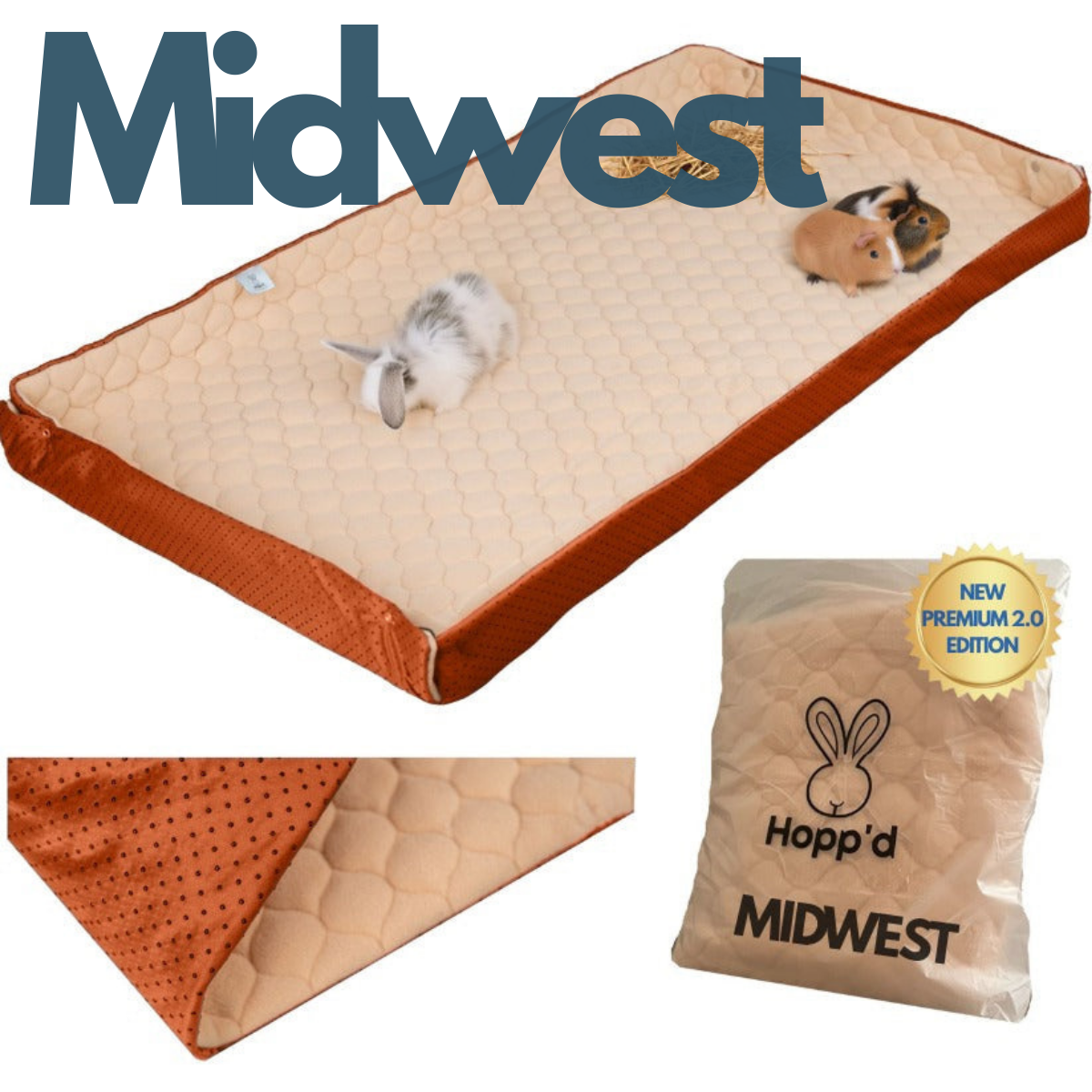 🎁 (Midwest) Hopp'd HutchLiner™ 2.0 - New Premium Edition (Midwest 47x24in,Pumpkin Spice) (50% off)