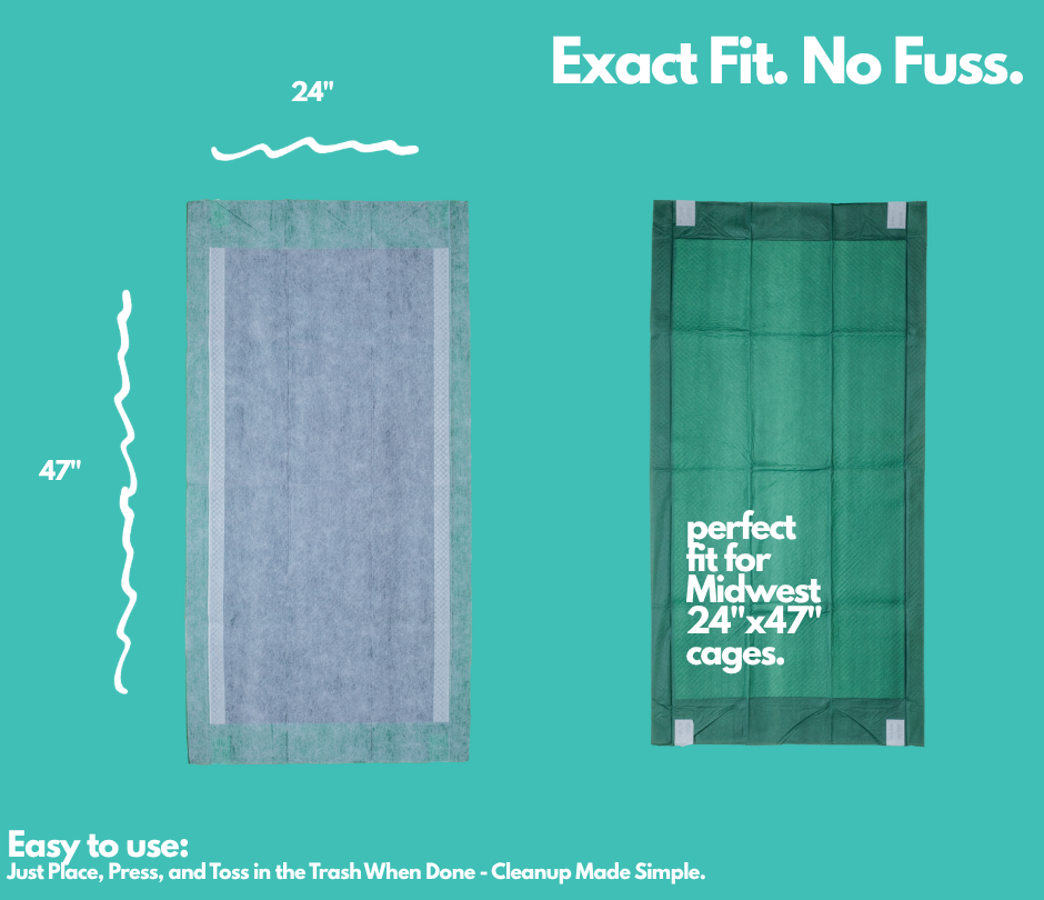 Hopp'd™ Ultimate Disposable Cage Liners  Midwest (47"x 24") | 12 Count   (1 Month Supply)
