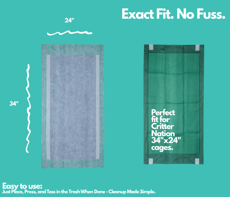 Hopp'd™ Ultimate Disposable Cage Liners - Critter Nation (34"x24") | 14 Count