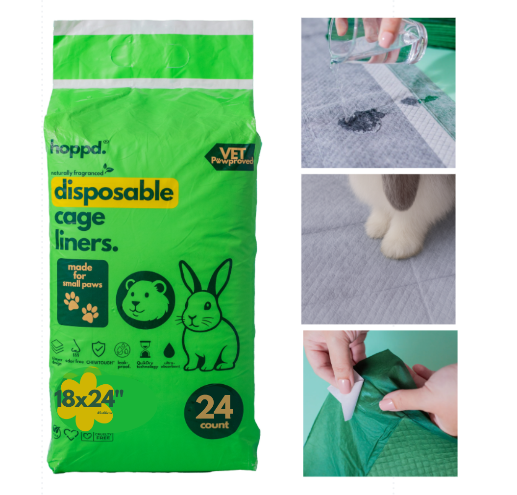 Hopp'd™ Ultimate Disposable Cage Liners - Small Essentials (18"x24") | 24 Count