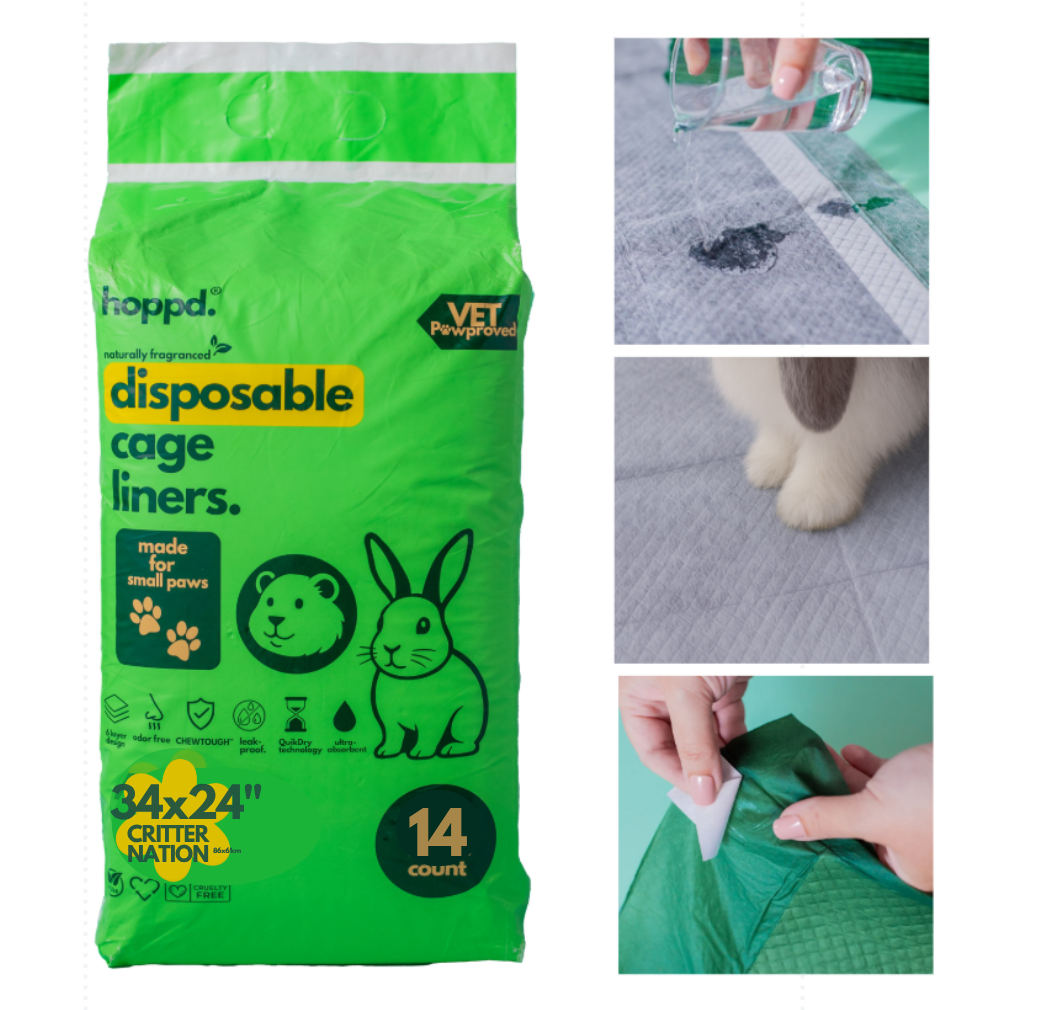 Hopp'd™ Ultimate Disposable Cage Liners - Critter Nation (34"x24") | 14 Count